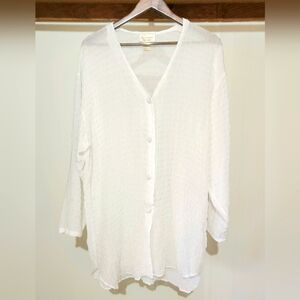 Vtg Gold Label Victorias Secret Women L Long Button Up Robe Cover Up Tunic Italy